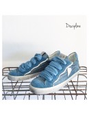 Sneakers Regia Color Azzurro con Nastri e Dettagli Lurex